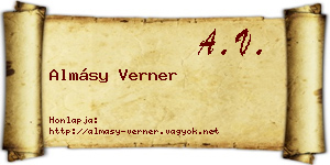 Almásy Verner névjegykártya